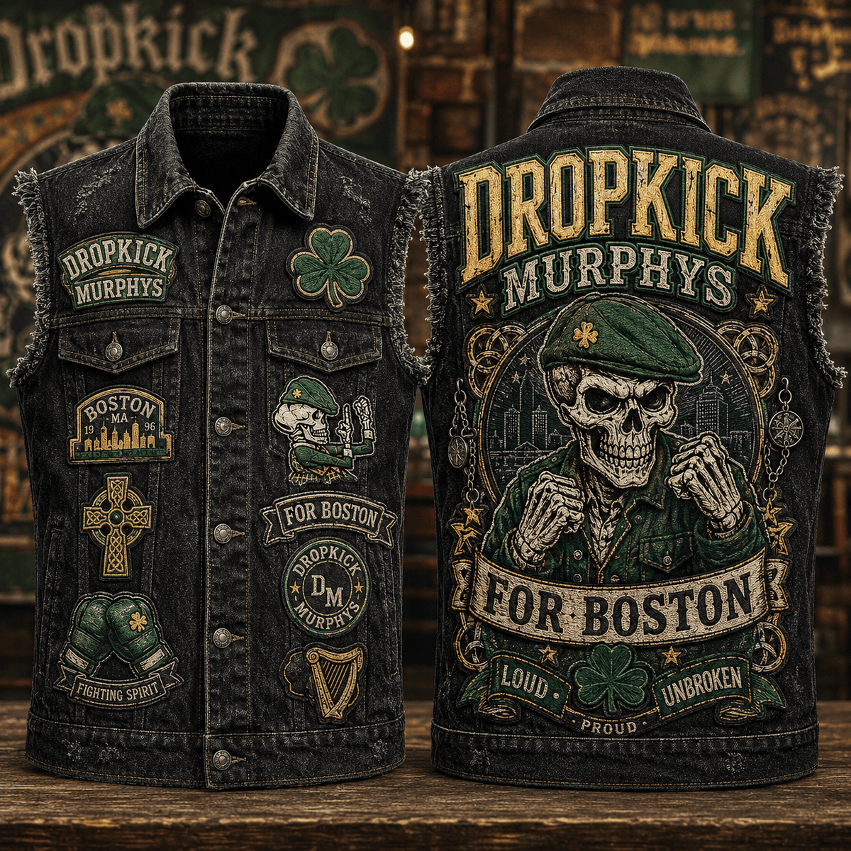 DKMP PREMIUM DENIM VEST LNTH