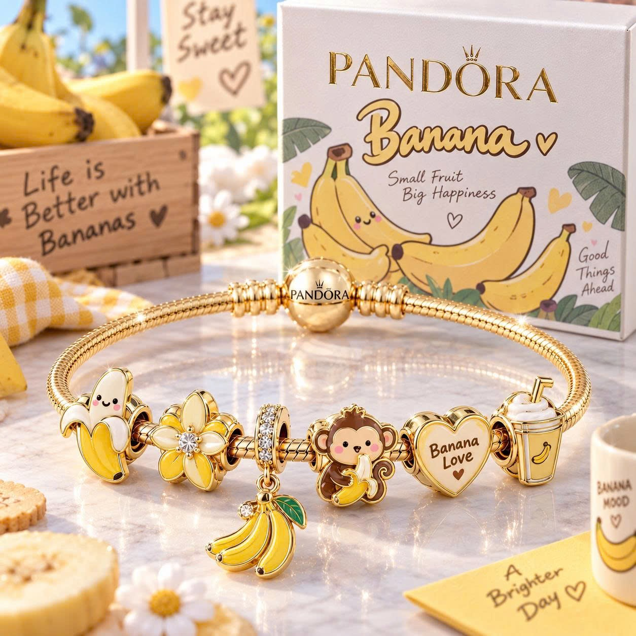 BNN Gold Charm Bracelet Set TTN
