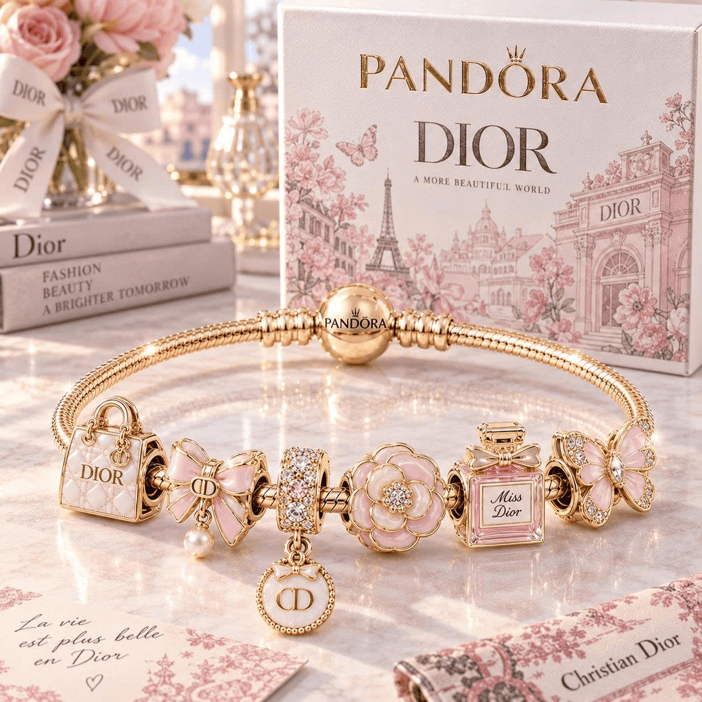 DIOR Gold Charm Bracelet Set TTN