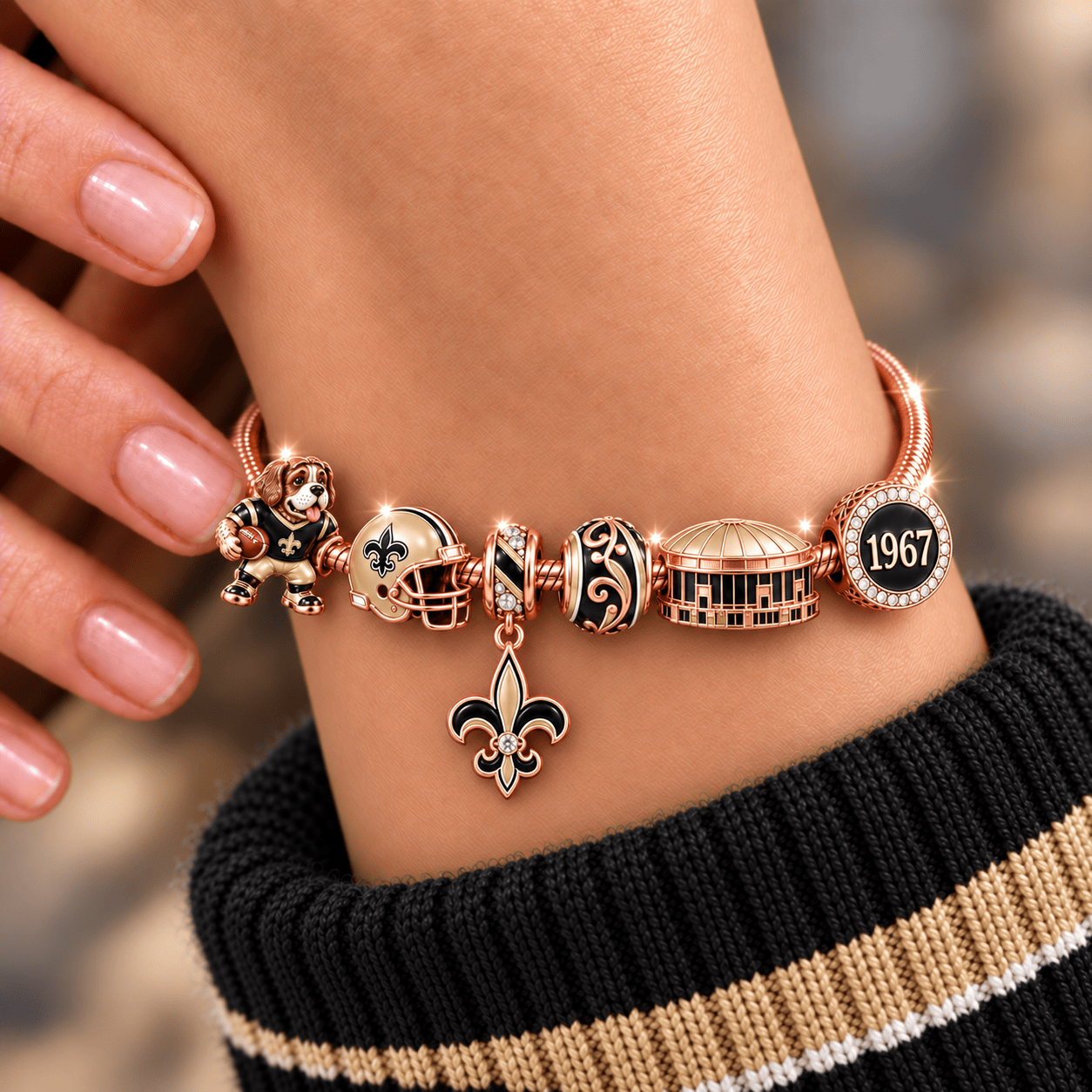 NOS Gold Charm Bracelet Set NHVH