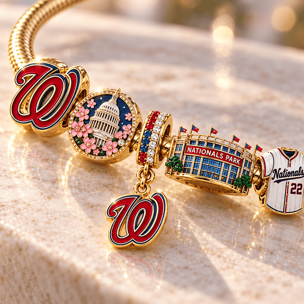 WNT Gold Charm Bracelet Set NHVH