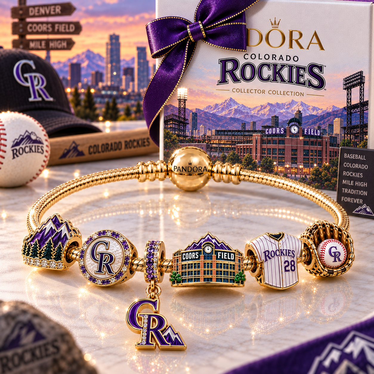 CLRDR Gold Charm Bracelet Set NHVH